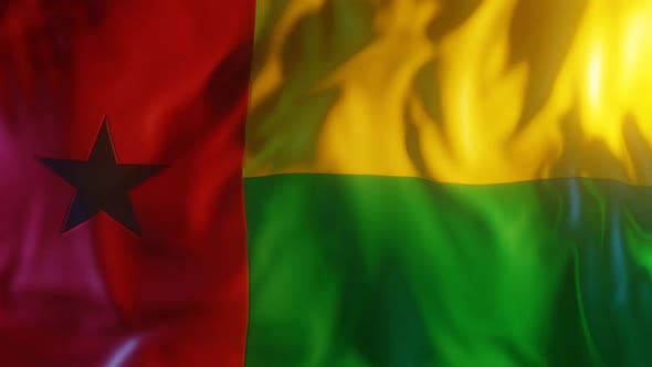 Guinea Bissau Flag with Edge Bump