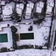 aerial view of snowy houses and swimming pool - VideoHive Item for Sale