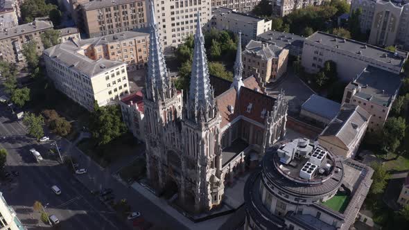 Aerial View of Roman Catholic Church of St. Nicholas Also a National House of Organ and Chamber alt