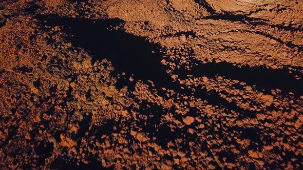 Aerial View of the Teide National Park Flight Over the Mountains and Hardened Lava alt