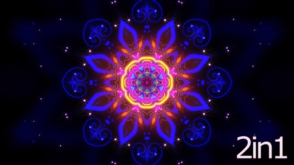 4k Neon Mandala Vj Loops