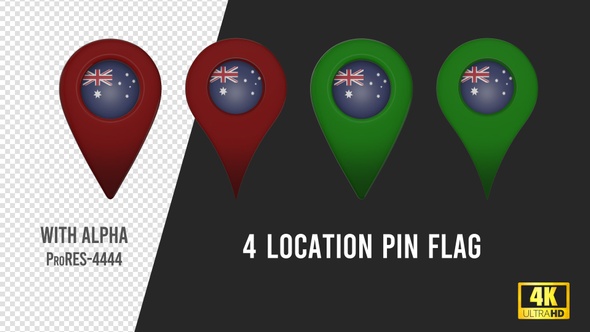Australia Flag Location Pins Red And Green alt