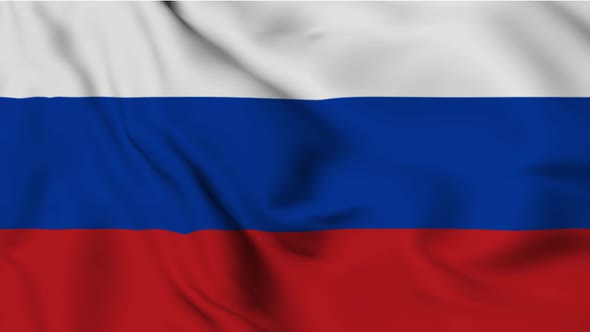 Waving flag of Russia loop animation.