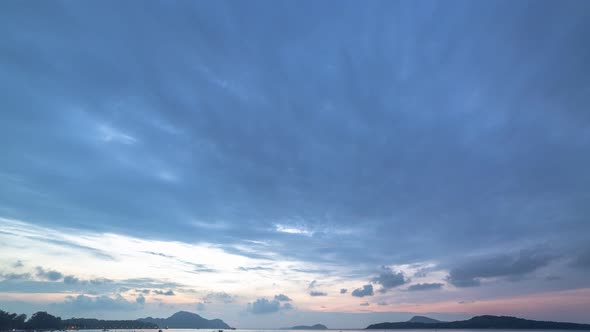 Time Lapse Clouds Moving In Beautiful Sky In Sunrise alt