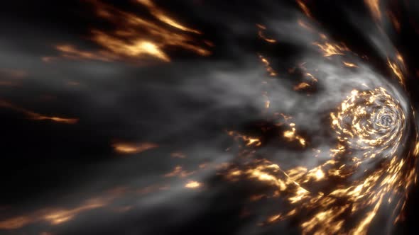 Abstract Fire Storm Tornado Tunnel 4K 02(Side View) by shnfilm | VideoHive