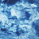 Flying Through Abstract Blue Clouds with Big Moon - VideoHive Item for Sale