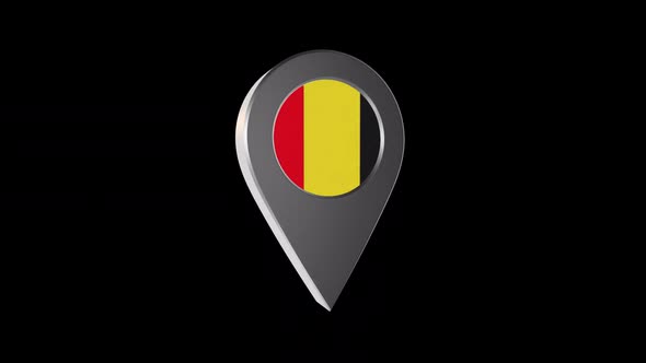 3d Animation Map Navigation Pointer With Flag Of Besancon (France) With Alpha Channel - 2K alt