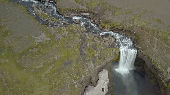 Aerial Waterfall in Iceland alt