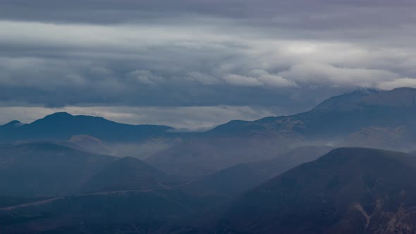 Quito, Ecuador, Timelapse - The mountains in the ecuadorian capital during a cloudy day