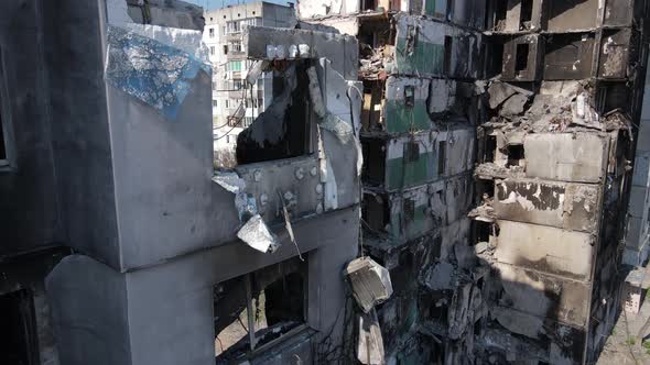 Ruined Residential Building in Borodyanka Kyiv Region Ukraine alt
