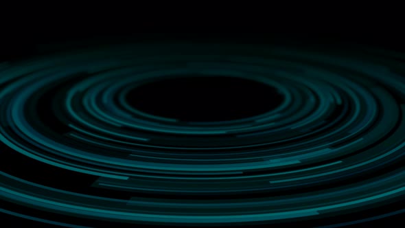 Dark Blue Circular Abstract Tech Lines