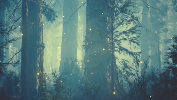 Fantasy Firefly Lights in the Magical Forest alt