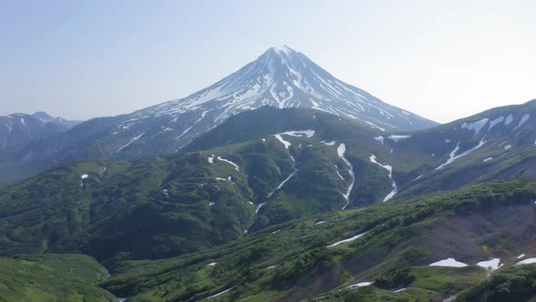 Beautiful Mountain Landscape of Vilyuchinsky Volcano at Sunny Day