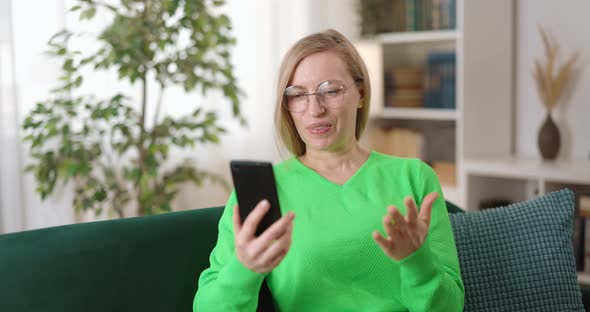 Woman Having Video Chat on Mobile