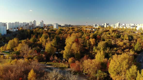 Dormitory Area Zelenograd District of Moscow in Autumn Russia