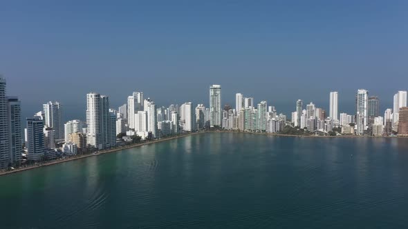 Aerial View of Cartagena Bocagrande Colombia