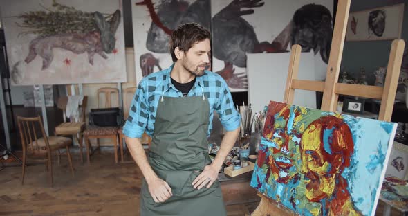 Male Artist in Studio Portrait