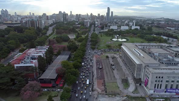 Aerial Drone Scene of Faculty of Law. Travelling in. Aerial View City Landscape, Historic Building, alt