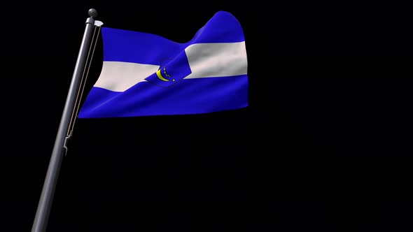 Flag Of Marrakesh City (Morocco) With Alpha Channel 4K alt