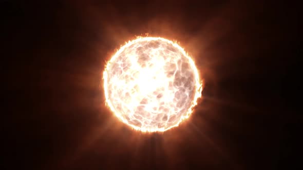 Fire Glowing Magic Sphere on a Black Background Animation