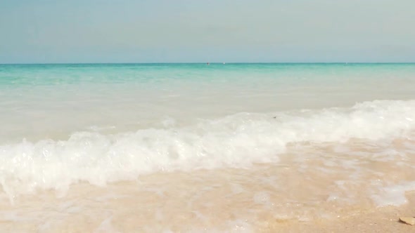 Sea Waves Rolling on the Sandy Beach