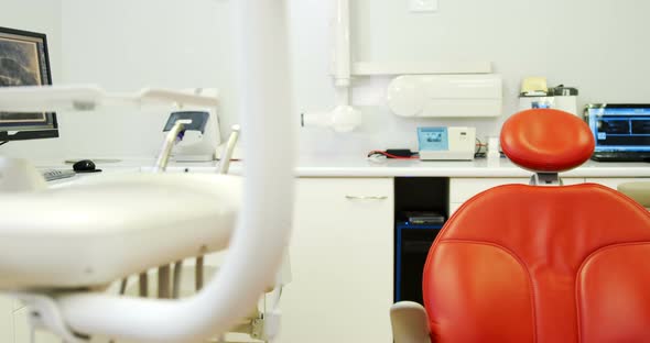 Professional dentistry chair and dentist tools alt