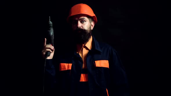 Construction Worker with Drill alt