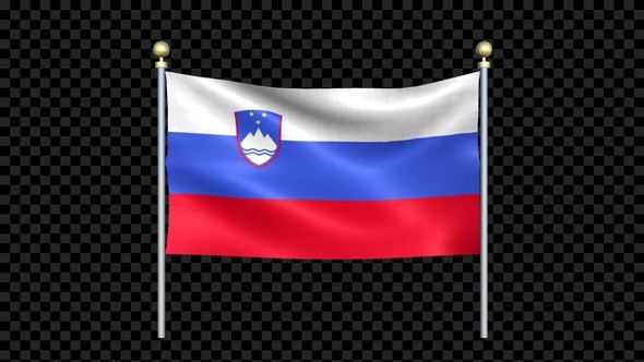 Slovenia Flag Waving In Double Pole Looped alt