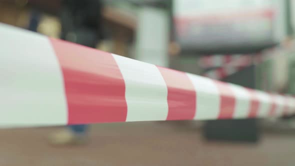 Barrier Warning Police Tape at the Crime Scene. Kyiv. Ukraine alt