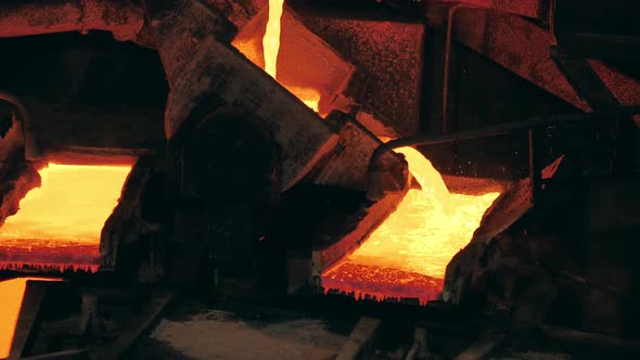 Foundry Reservoirs with Liquid Copper Flowing Through Them alt