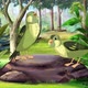 Small green birds in the forest 4K - VideoHive Item for Sale