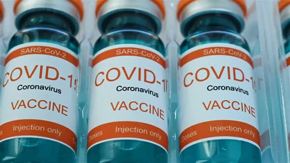 Glass Medicine Bottle With Covid-19 Vaccine