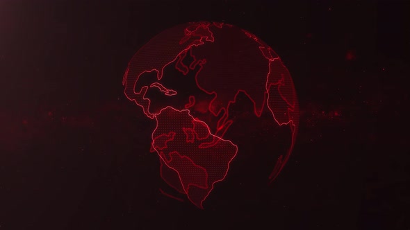 4 K Red Digital Earth Technology Background alt