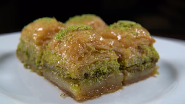 Turkish Baklava on the plate alt