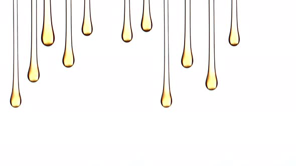 Super Slowmotion Shot of Falling Multiple Oil Droplets. alt
