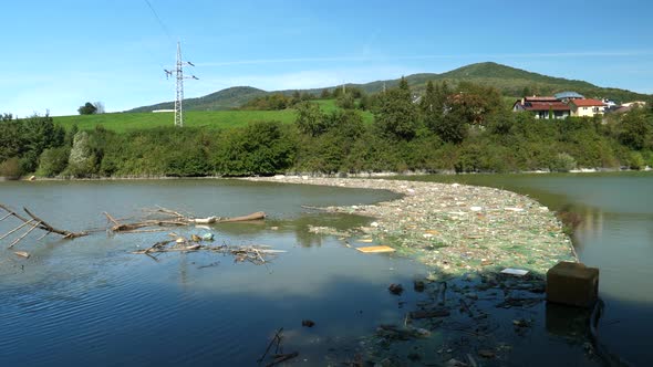A view of the polluted Ruzin reservoir in Slovakia alt