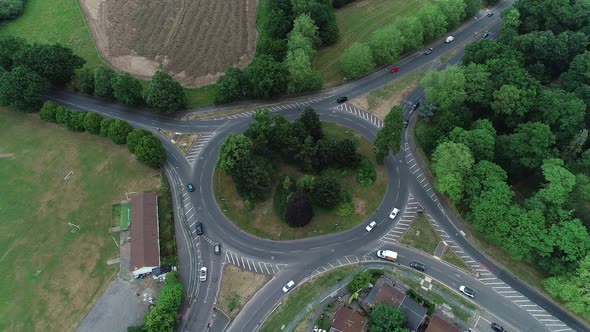 Aerial Roundabout In Great Britain Full HD