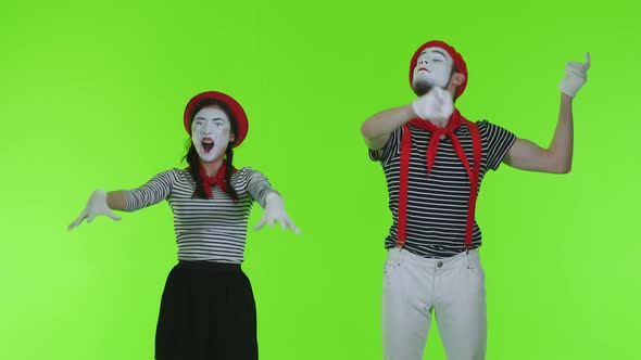 Mimes Play Musical Instruments On A Transparent Background