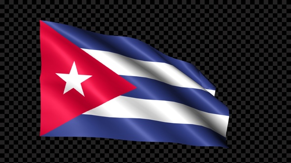 Cuba Flag Blowing In The Wind alt