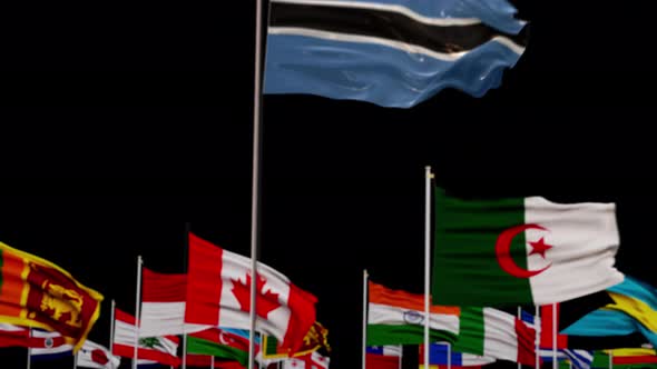 Botswana Flag With World Flags In Alpha Channel