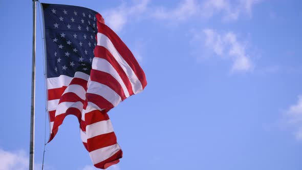 American Flag Waving in the Wind