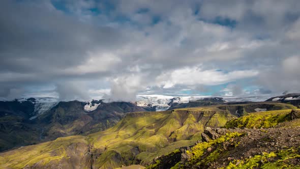 Clouds Move Over the Mountains in Iceland alt