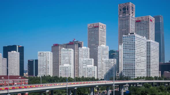 Time lapse of Jianwai SOHO,the beijing CBD skyline ,China alt