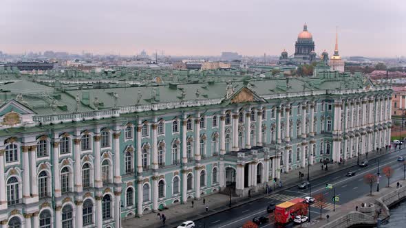 Saint Petersburg cityscape Hermitage Imperial Palace sculpture facade