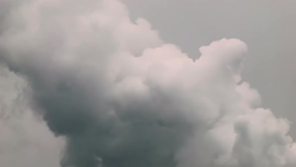 Huge Smoke Stack Clouds From Volcano