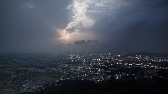 Seoul Full-Shot D2N Cloudy Day 4k 60p