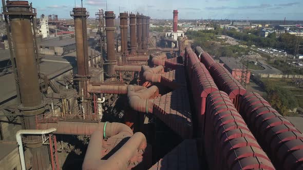 Aerial View Over the Outdated Production, Russia