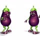 Two Eggplants - Looped Dance on White Background