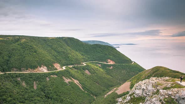 View from Skyline Trail along world famous Cabot Trail, Cape Breton, Nova Scotia