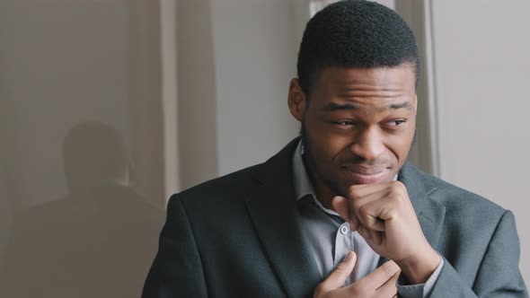 Young Unhealthy African American Man Covers Her Mouth with Hand While Coughing Illness Flu Grippe alt